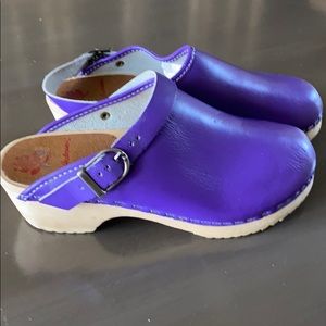 Hanna Andersson Purple Swedish Wooden Clogs